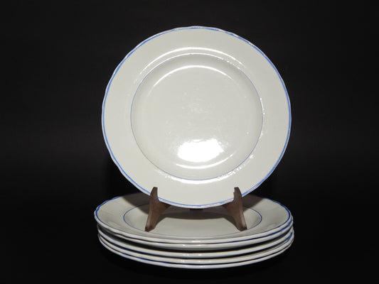 ANTICO SERVIZIO 6 PIATTI CERAMICA BIANCA PROFILO BLU RICHARD MILANO PRIMO 900