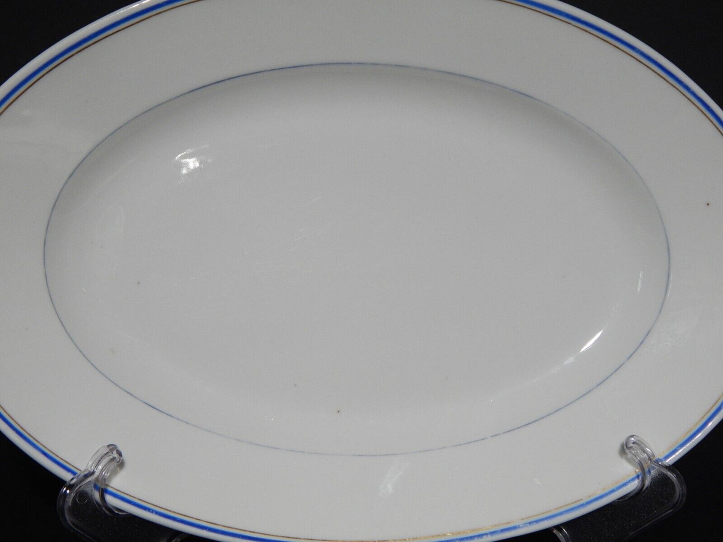ANTICO VASSOIO PIATTO OVALE IMPERO PORCELLANA GINORI DOCCIA XIX SECOLO 33 x 23
