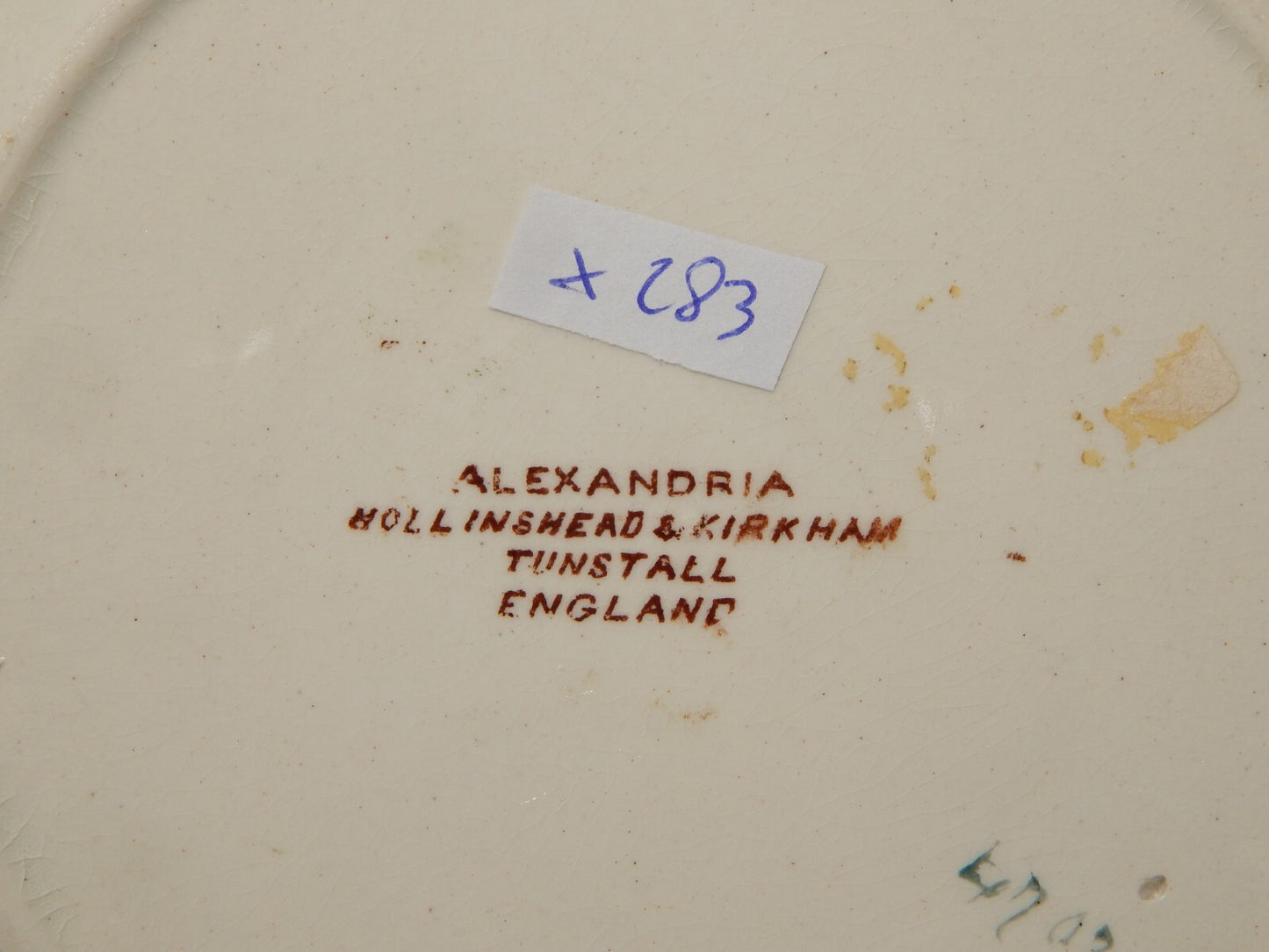 ANTICO ART NOUVEAU PIATTO CERAMICA ALEXANDRIA HOLLINSHEAD&KIRKHAM TUNSTALL X283