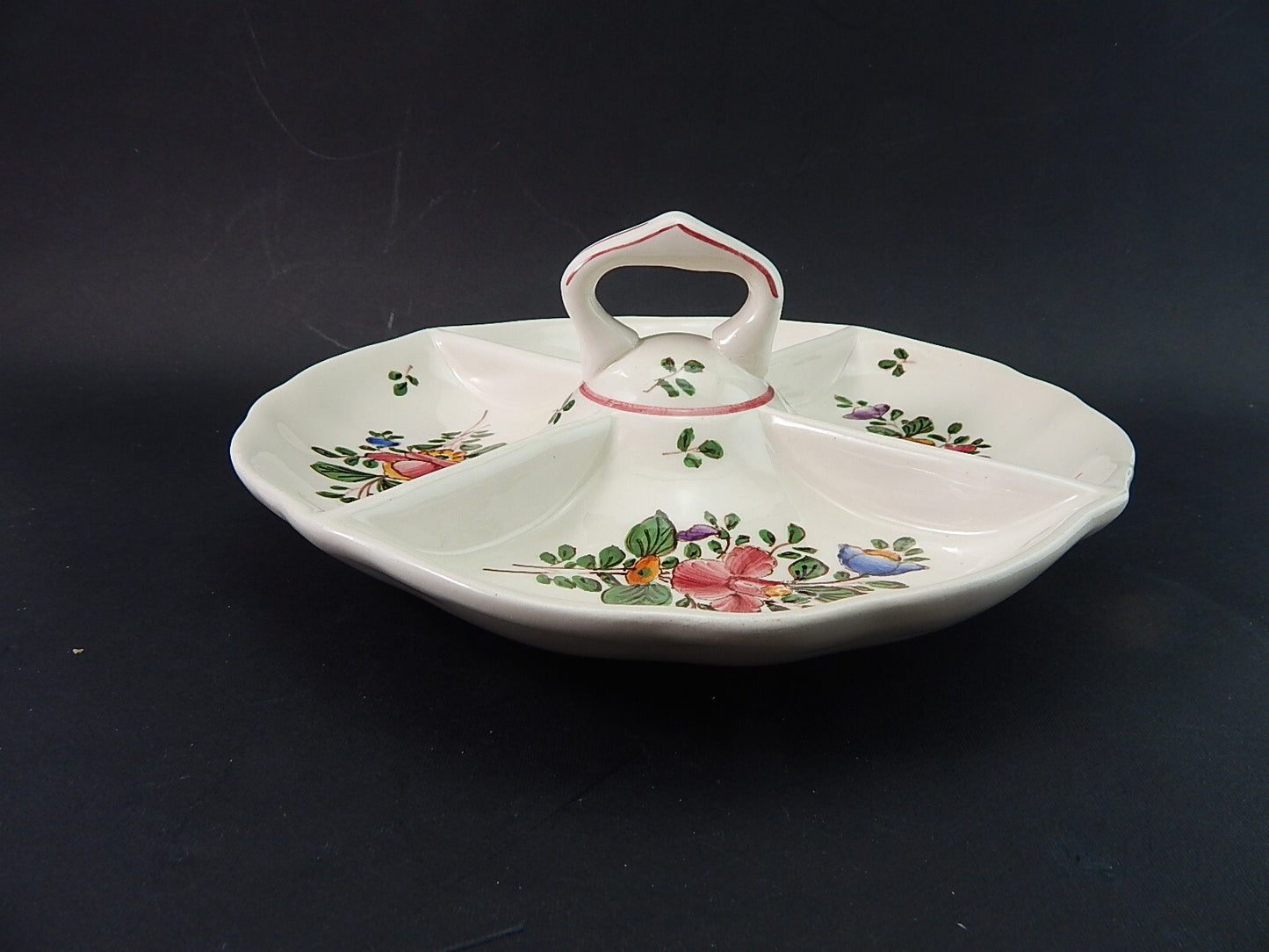 VINTAGE RARO VASSOIO ANTIPASTIERA MAIOLICA CERAMICA PAGANI VECCHIA LODI DIPINTO