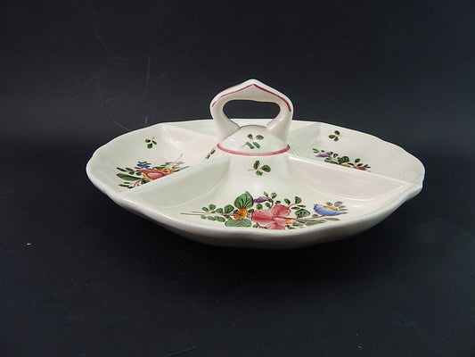 VINTAGE RARO VASSOIO ANTIPASTIERA MAIOLICA CERAMICA PAGANI VECCHIA LODI DIPINTO