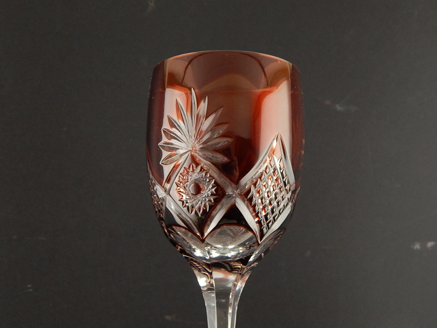 PREZIOSO VINTAGE BICCHIERE CALICE CRISTALLO GERMANIA MOLATO NACHTMANN PORPORA