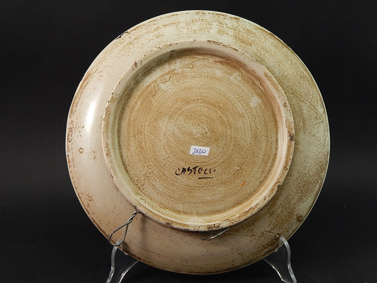 ANTICO PIATTO PARATA MAIOLICA CERAMICA BOTTEGA CASTELLI ABRUZZO #2140