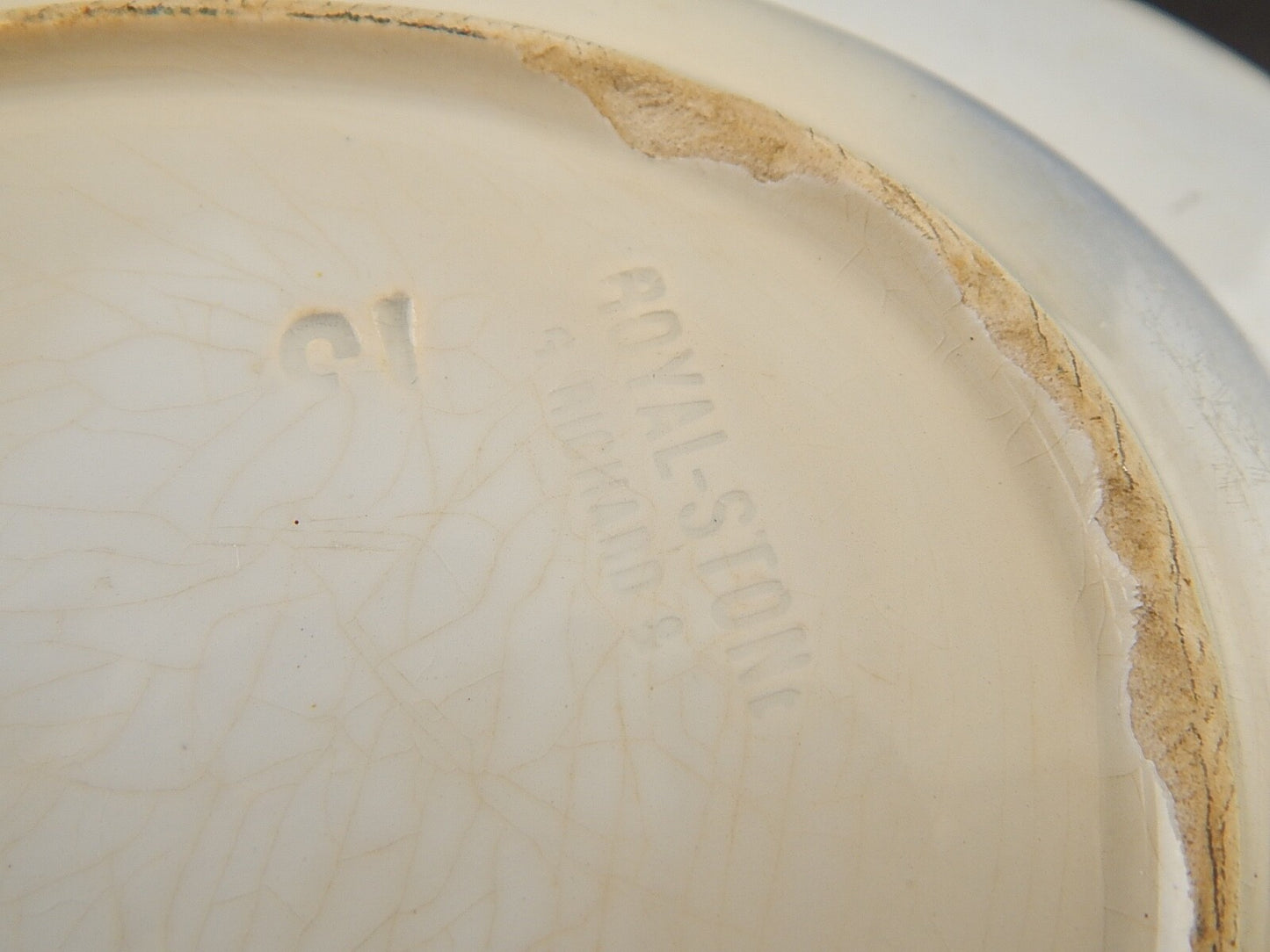 ANTICO VASSOIO NINFEE CERAMICA RICHARD MILANO FINE 800 FLOW BLUE WATER NYMPH