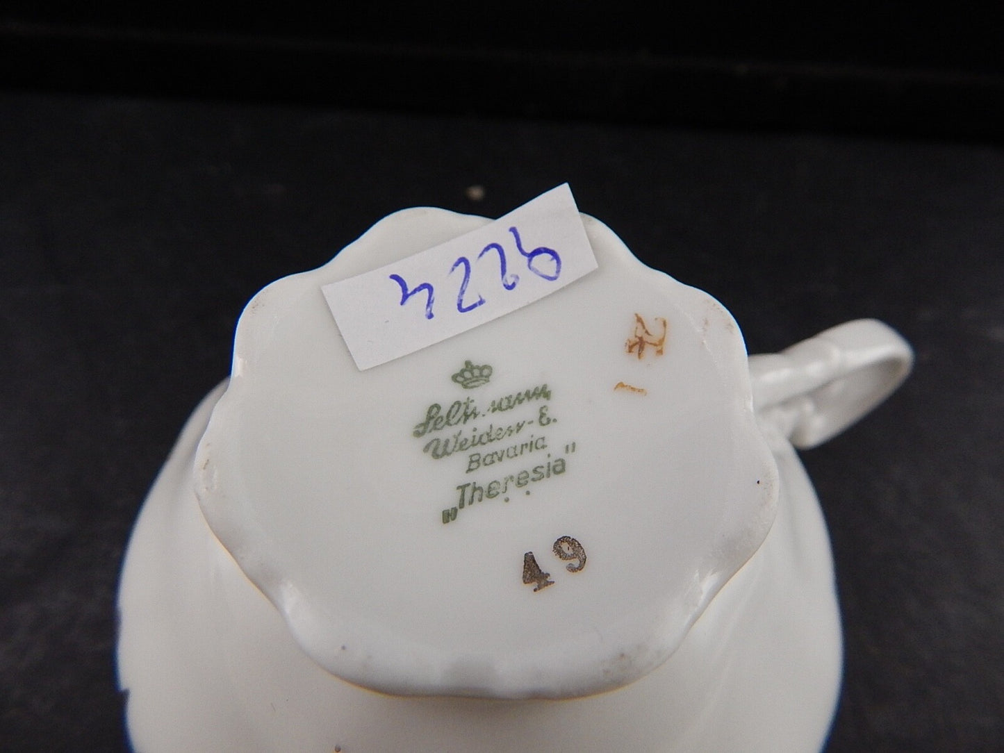 ANTICA TAZZINA CAFFE' PORCELLANA BIANCA FIORI E ORO BAVARIA SELTMANN THERESIA ##