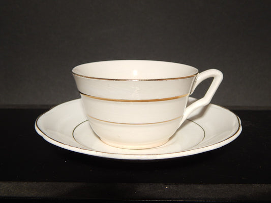 ANTICO ART DECO TAZZA DA TE' CERAMICA PROFILI ORO REVELLI LAVENO #1271