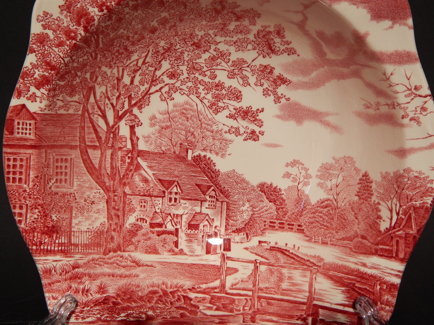 ANTICA JOHNSON BROS CIOTOLA CM 24 SEMI PORCELLANA DECORO COTSWOLD ROSSO