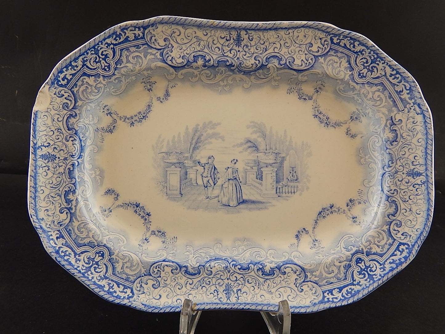 COPELAND & GARRETT 1844 ANTICO PREZIOSO VASSOIO CERAMICA LOUIS QUATORZE #