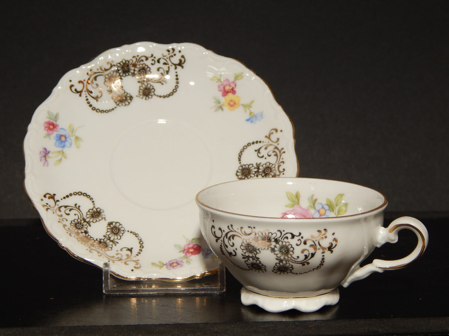 ANTICA TAZZINA CAFFE' PORCELLANA ARABESCHI ORO BAVARIA SELTMANN THERESIA