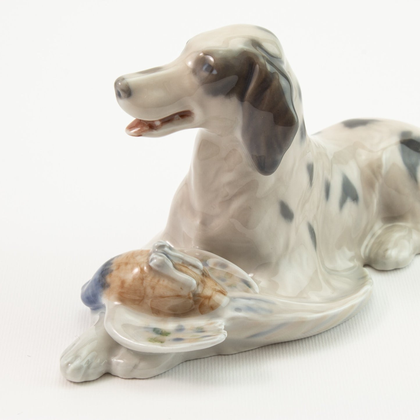 STATUINA PORCELLANA ROYAL COPENHAGEN "Setter con Fagiano" 1533 ORIGINALE 8x17x7