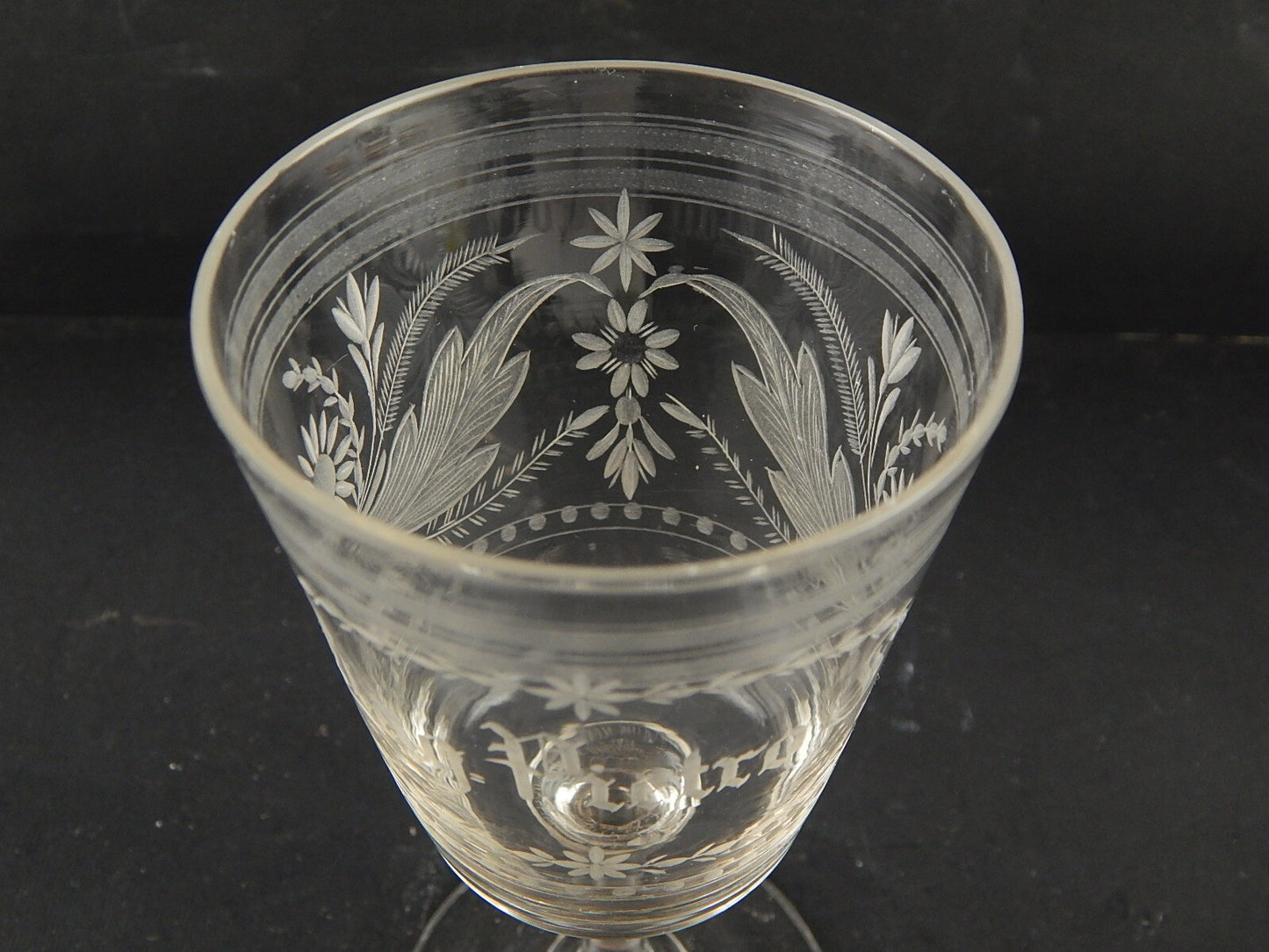 ANTICO 1800 COLLEZIONE CALICE CRISTALLO INCISO ALL'ACIDO RAGIONIER PIETRO