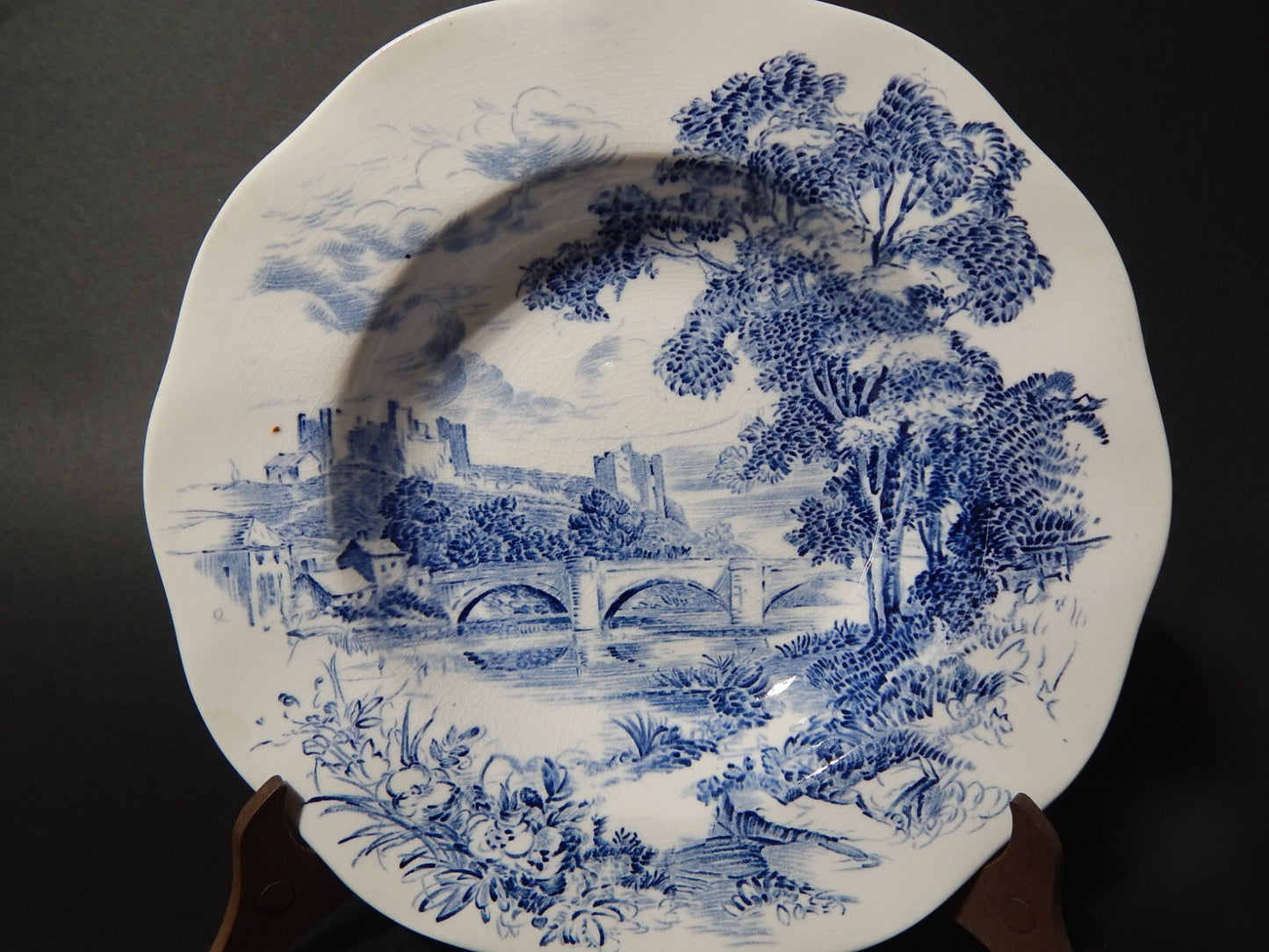 WEDGWOOD&CO VINTAGE PIATTO FONDO SEMI-PORCELLANA META' 900 COUNTRYSIDE