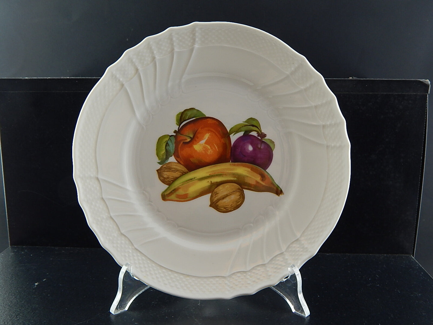 RICHARD GINORI PORCELLANA PIATTO VECCHIO GINORI DECORO NATURA MORTA FRUTTI