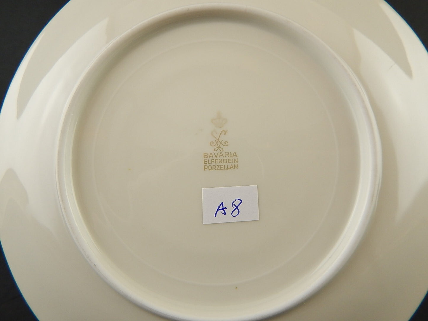 ANTICO SERVIZIO 6 PIATTI IMPERO PORCELLANA DECORO ORO OSCAR SCHALLER BAVARIA