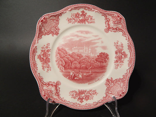 VINTAGE JOHNSON BROS OLD BRITAIN CASTLE PIATTO QUADRATO SEMI PORCELLANA ROSSO ##