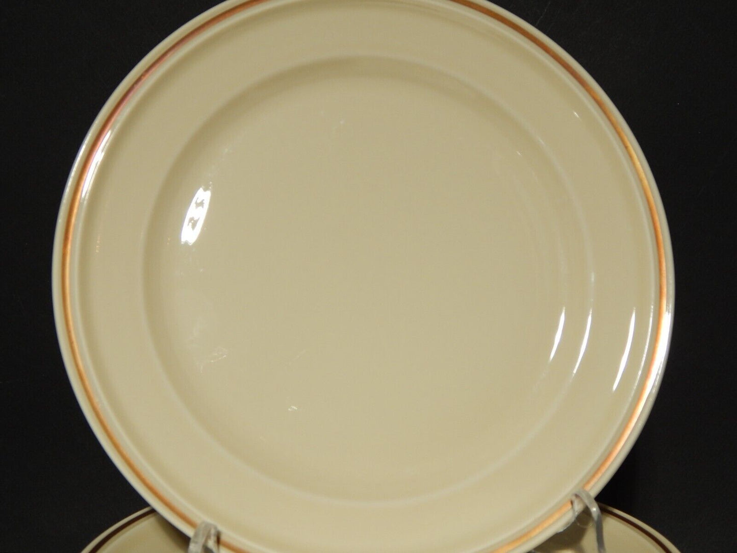 PREZIOSO SERVIZIO 6 PIATTI DESSERT PORCELLANA ROSENTHAL WINIFRED COLOR CREMA ORO