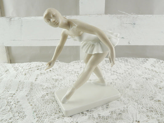 ANTICA RARA SCULTURA PORCELLANA ROYAL DUX BOHEMIA STATUINA BALLERINA DIFETTO