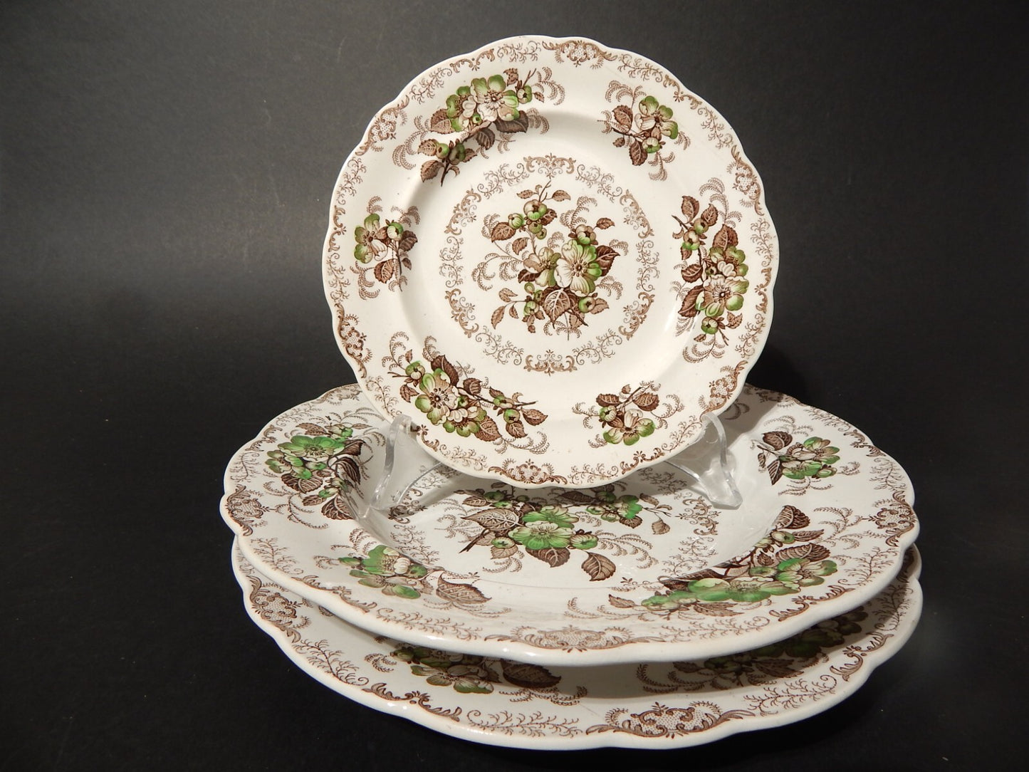 ANTICO 1850 SERVIZIO 18 PIATTI SEMI PORCELLANA INGLESE RIDGWAY &C. APPLE BLOSSOM