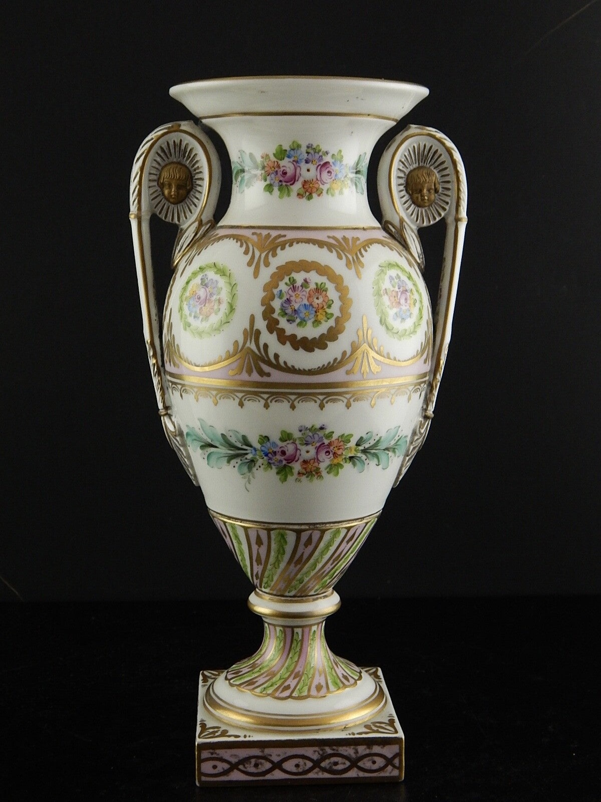 ANTICO PREZIOSO VASO IMPERO PORCELLANA DRESDA DRESDEN CARL THIEME 1900