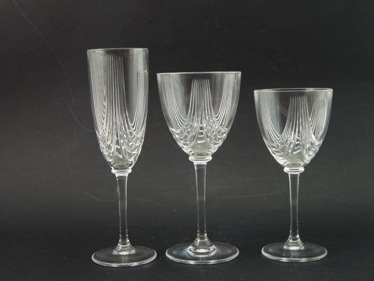 VINTAGE ELEGANTE SERVIZIO 18 CALICI CRISTALLO IN STILE ART DECO MADE IN ITALY