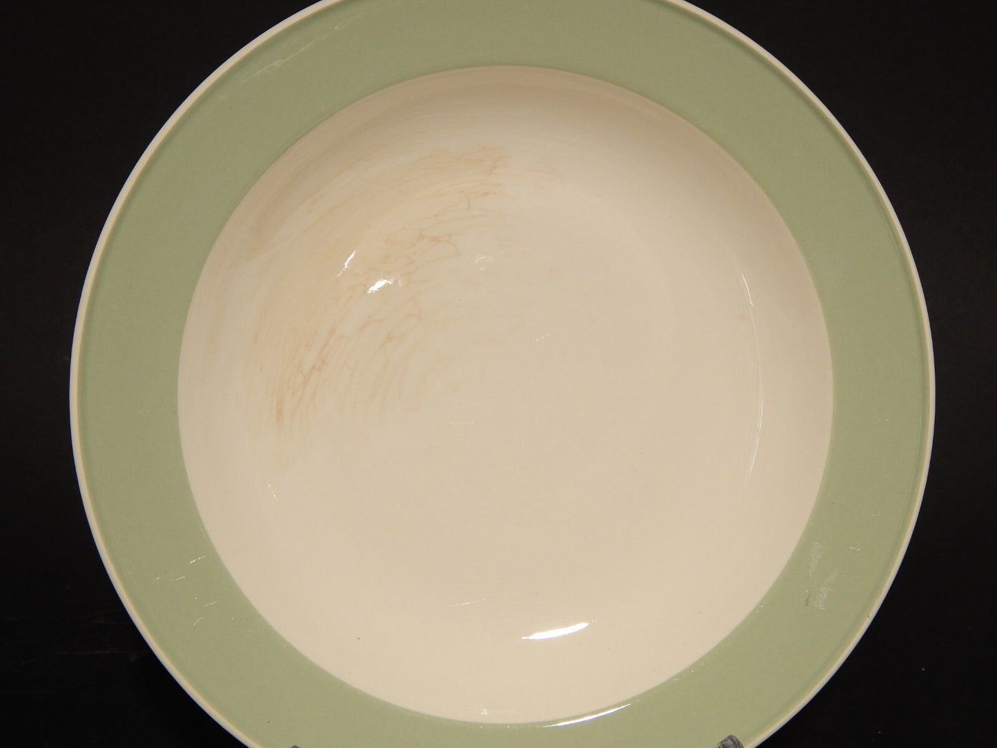 MODERNARIATO DEL 1946 VILLEROY&BOCH METTLACH PIATTO FONDO CERAMICA FASCIA VERDE