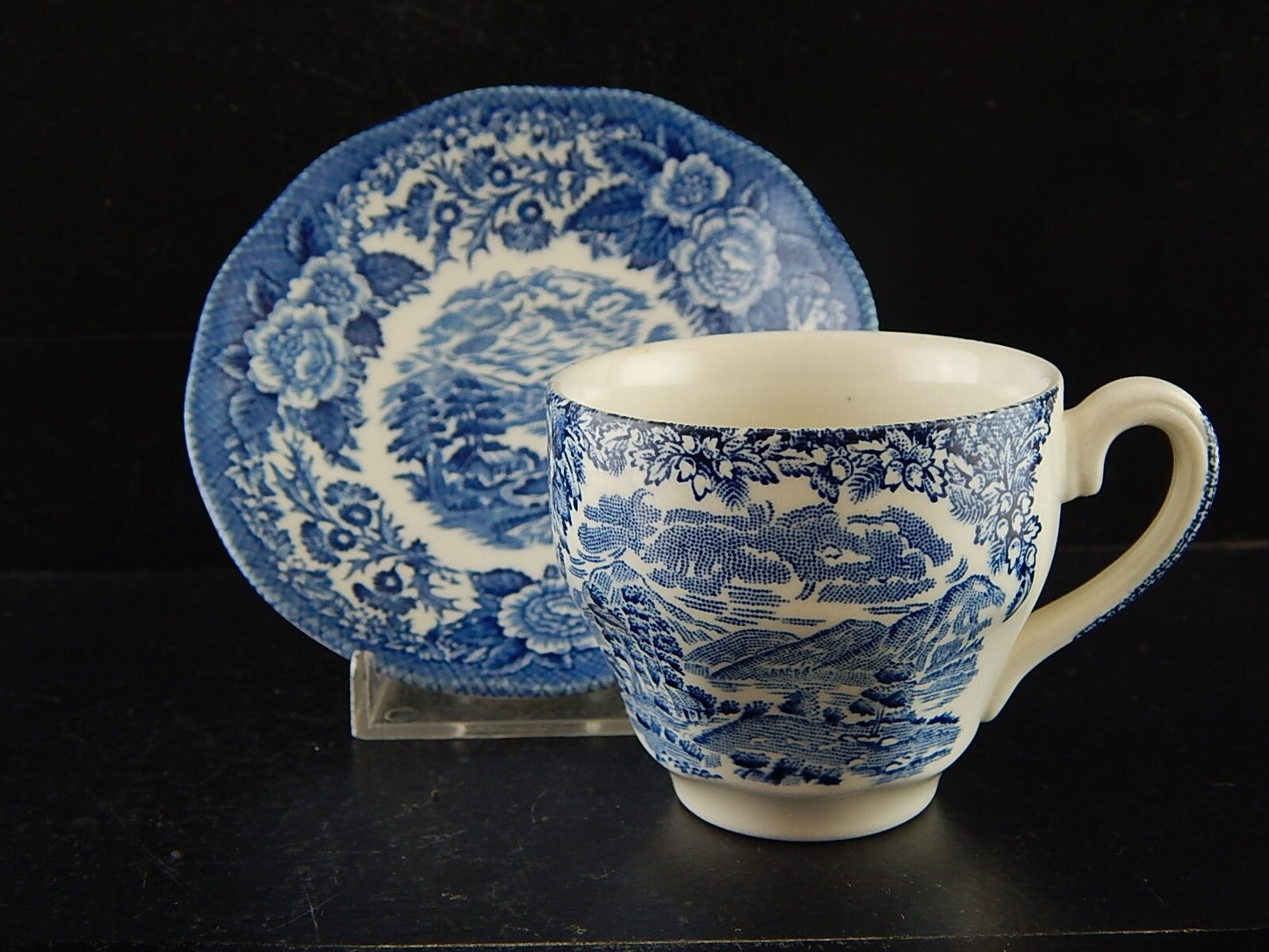 ANTICA RARA TAZZINA CAFFE' SEMI PORCELLANA ENOCH WEDGWOOD COLLEZIONE WOODLAND