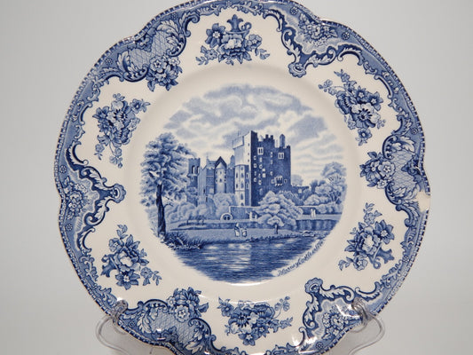 VINTAGE JOHNSON BROS OLD BRITAIN CASTLE BLU PIATTO PIANO PORCELLANA DIFETTO 1907