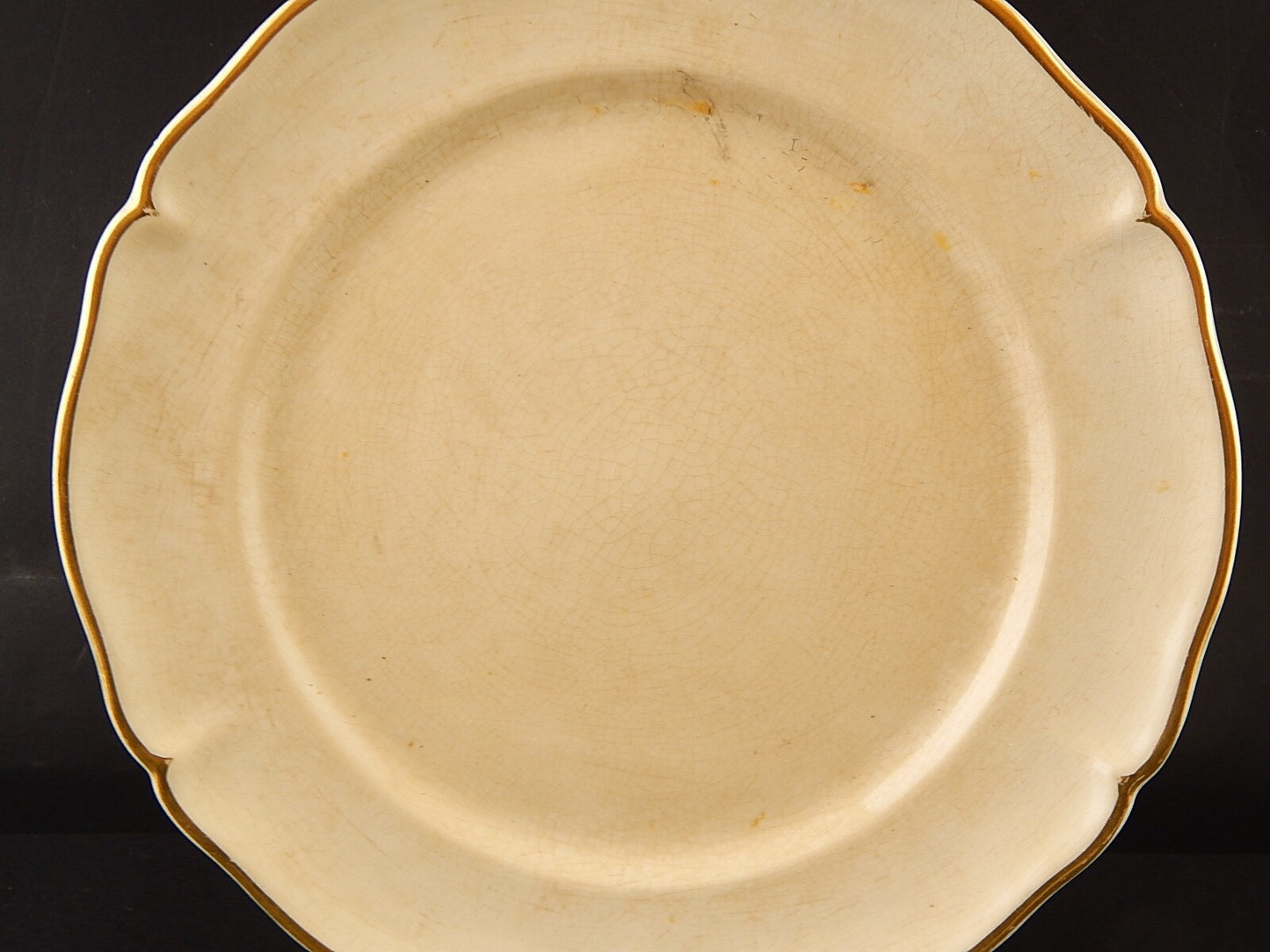 ANTICO SET 5 PIATTI PIANI PORCELLANA CREMA PROFILO ORO VILLEROY&BOCH METTLACH