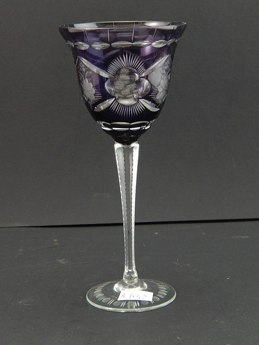 PREZIOSO VINTAGE BICCHIERE CALICE CRISTALLO BOEMIA MOLATO A1048