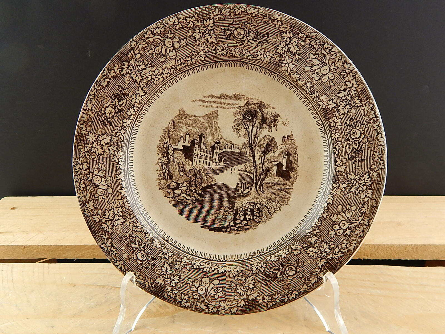 ANTICO 1800 PIATTO PORCELLANA CERAMICA PRIMAVESI & SONS SWANSEA NEWPORT & LONDON