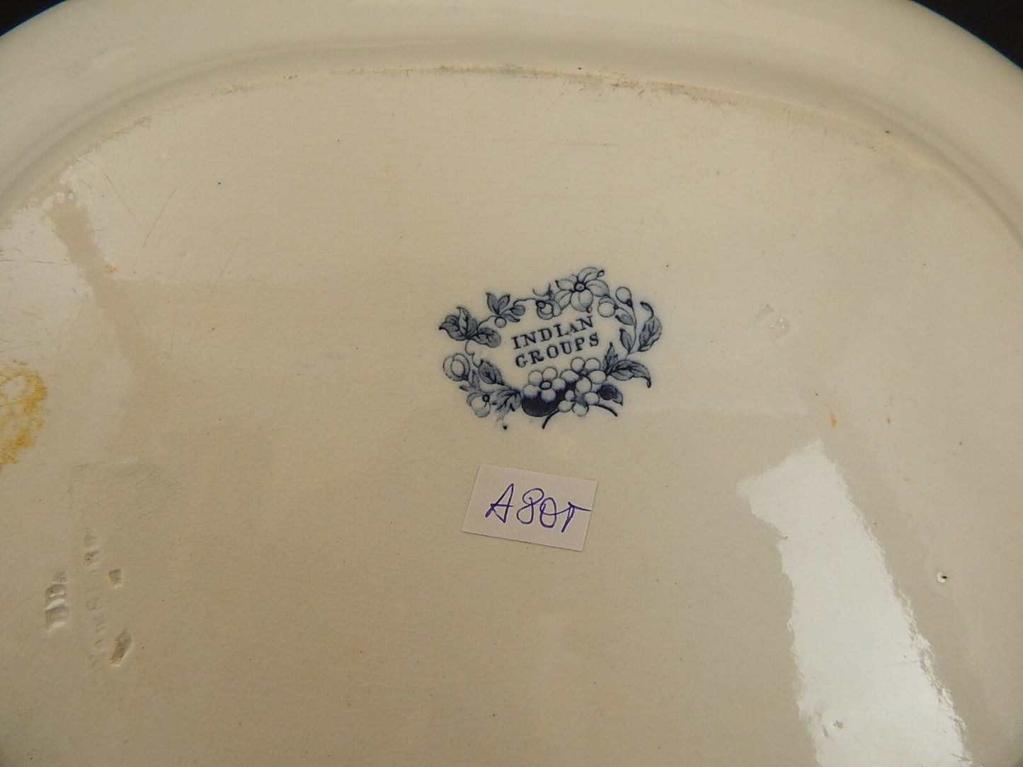 ANTICO VASSOIO PIATTO PORTATA CERAMICA MINTON POTTERY 1840 INDIAN GROUPS