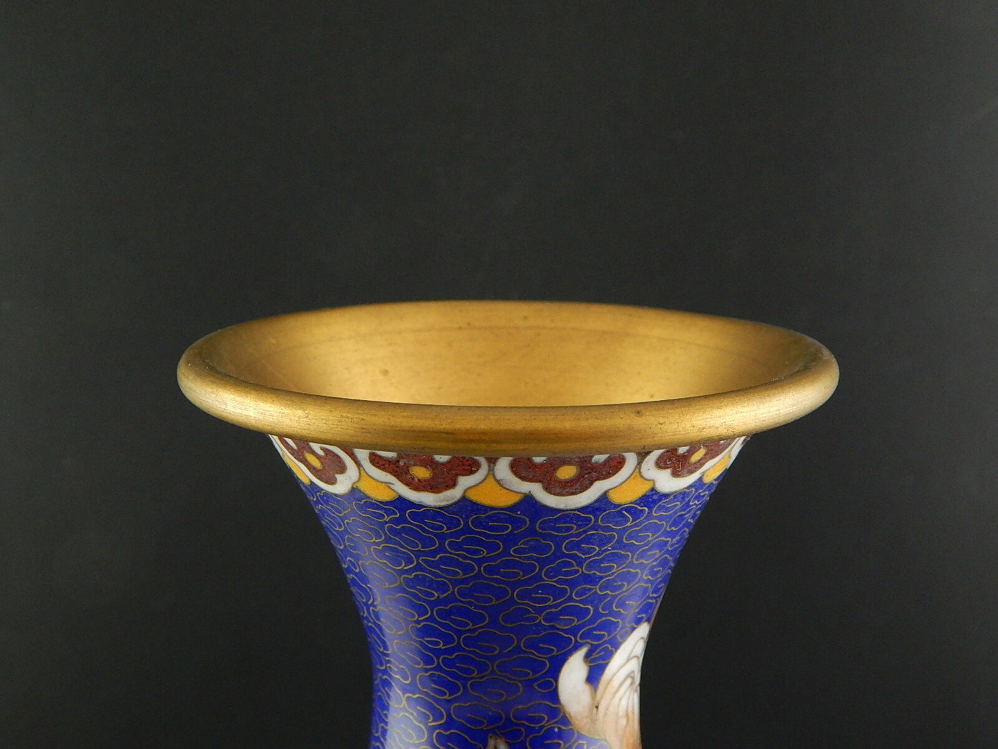 VINTAGE PREZIOSO VASO ORIENTALE CLOISONNE LUSTRO BISANZIO CRISANTEMI FARFALLA