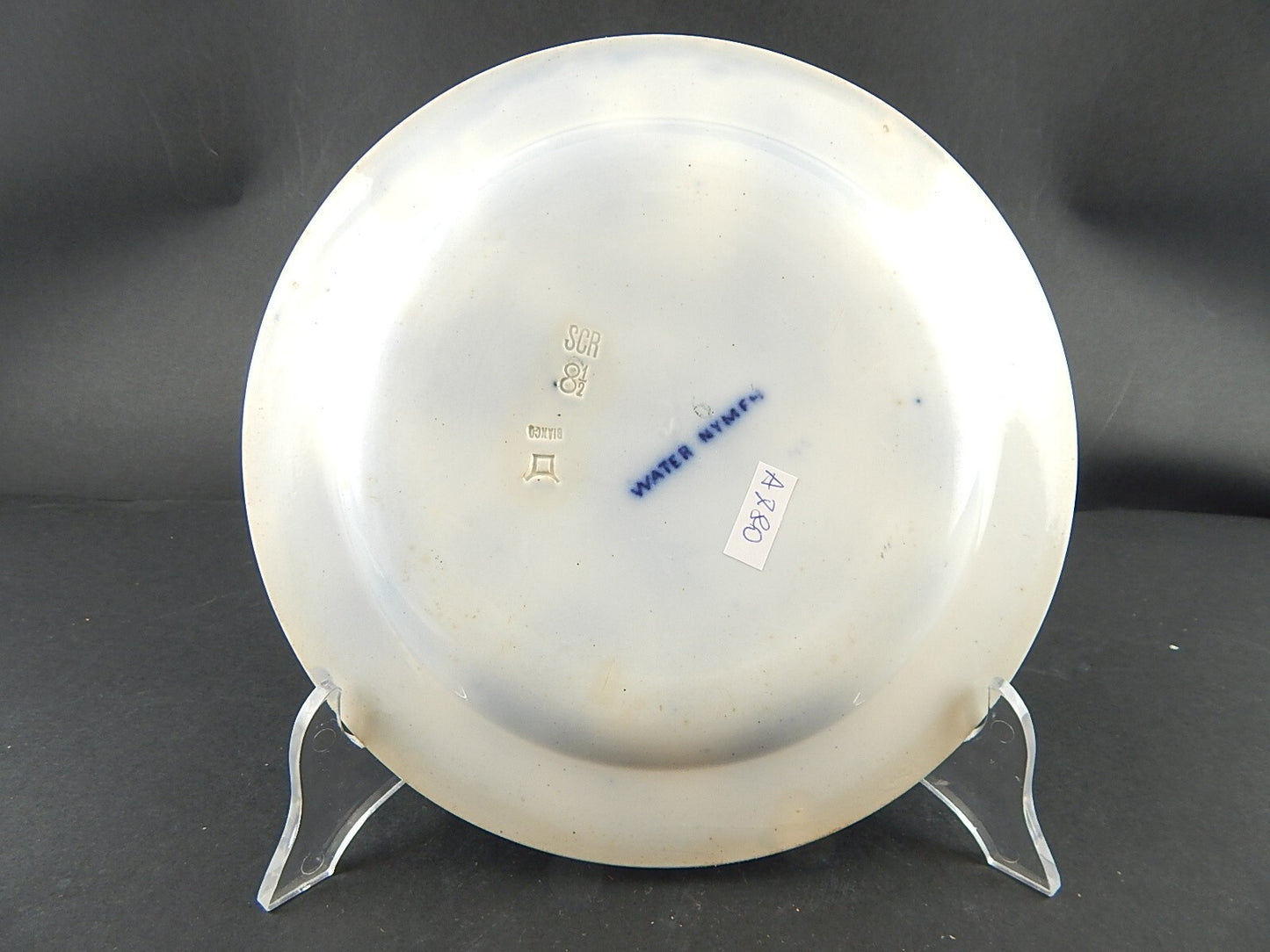 ANTICO PIATTO NINFEE CERAMICA RICHARD MILANO FINE 800 FLOW BLUE WATER NYMPH A780