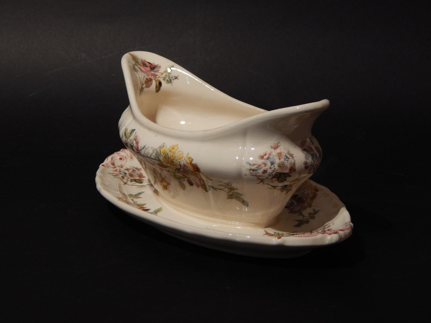 ANTICA RARA SALSIERA CERAMICA VILLEROY&BOCH METTLACH DI FINE 1800