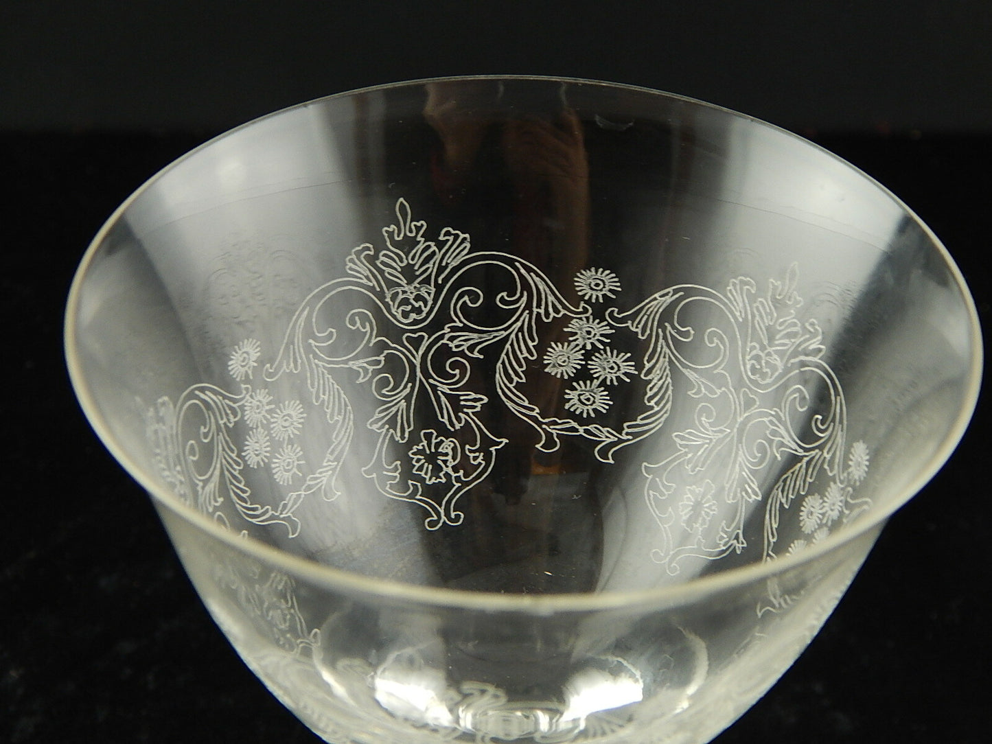 ANTICO RARO PREZIOSO LIBERTY SET 4 BICCHIERI O 2 COPPIE CALICI CRISTALLO INCISI