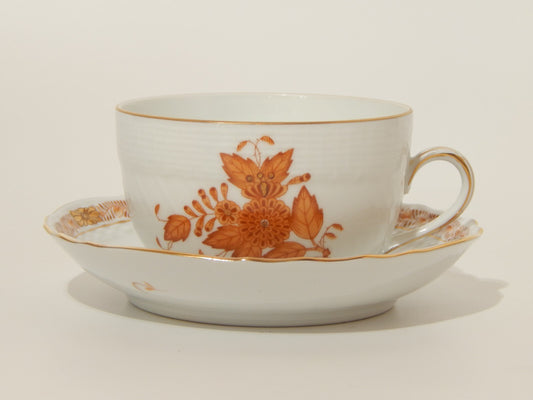 PREZIOSA PORCELLANA HEREND TAZZA TE' APPONYI CHINESE BOUQUET RUGGINE 1726