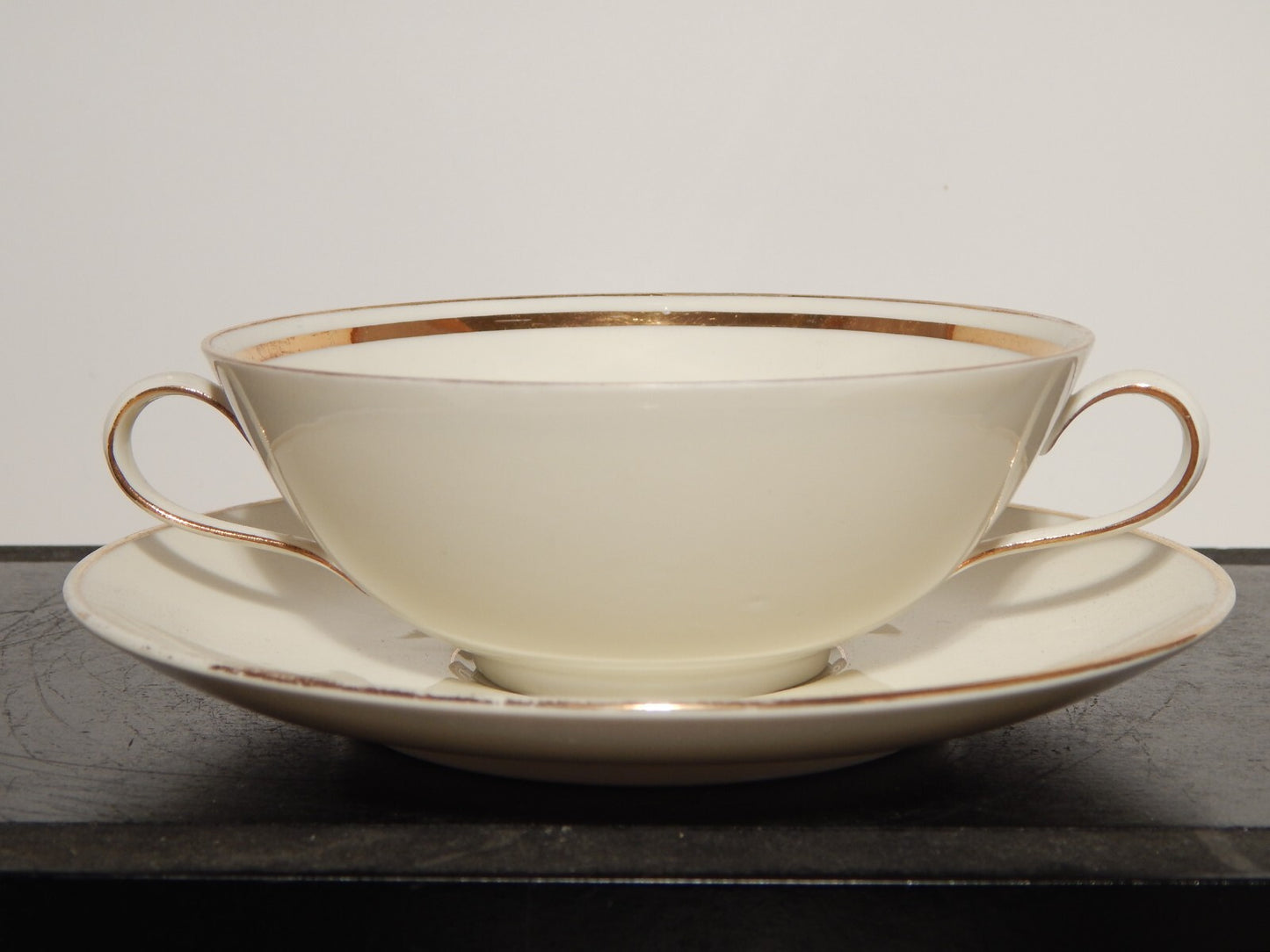 ANTICO SET 6 TAZZE BRODO STILE IMPERO PORCELLANA ORO BAVARIA SELTMANN WEIDEN