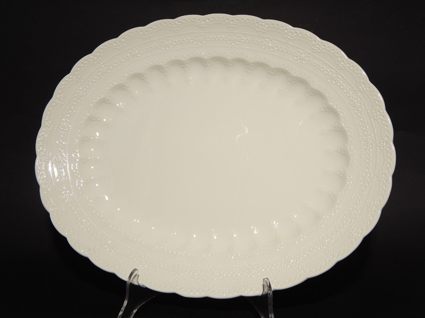 ANTICO VASSOIO PIATTO OVALE INGLESE SEMI-PORCELLANA COPELAND SPODE'S JEWEL 1926