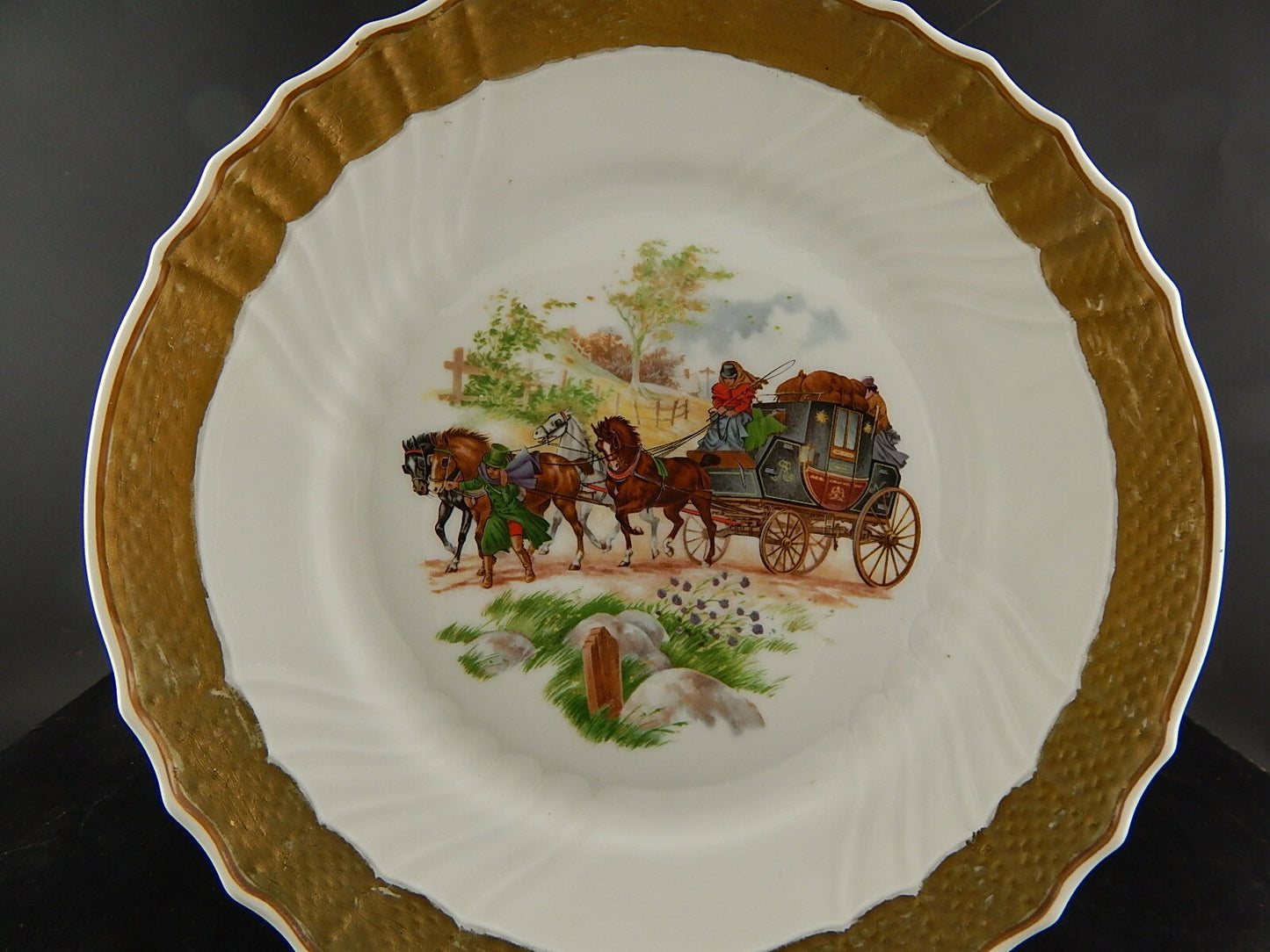 RICHARD GINORI PORCELLANA PIATTO VECCHIO GINORI COLLEZIONE CARROZZA CAVALLI