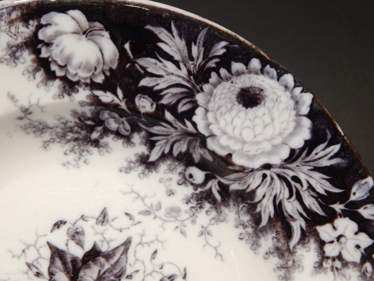 ANTICO PIATTO FONDO CERAMICA JARDINIERE VILLEROY & BOCH FINE '800 DIFETTO B1137