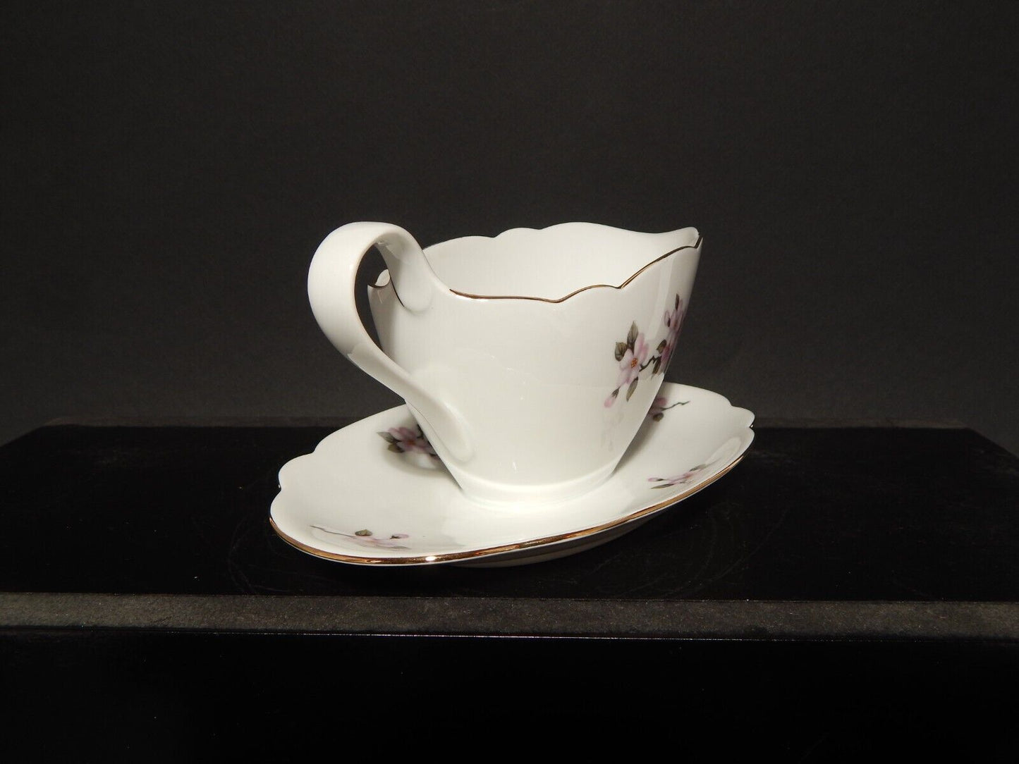 VINTAGE SALSIERA PORCELLANA SELTMANN WEIDEN BAVARIA FIORI DI PESCO #