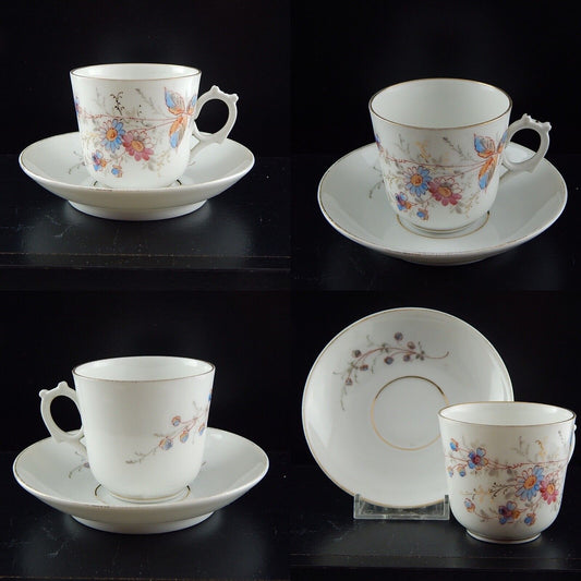 ANTICA PREZIOSA RARA TAZZA PIATTINO PORCELLANA METÀ 800 DIPINTA A MANO