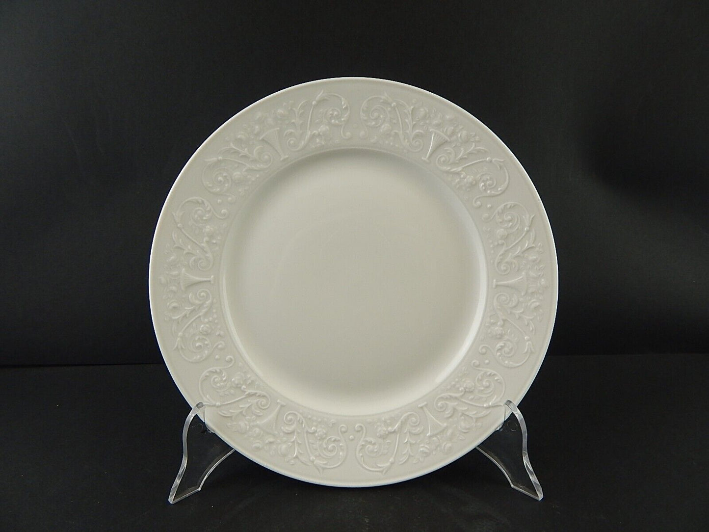 PREZIOSO PIATTO PIANO LIMOGES RAYNAUD WASHINGTON PORCELLANA BIANCA ARABESCHI