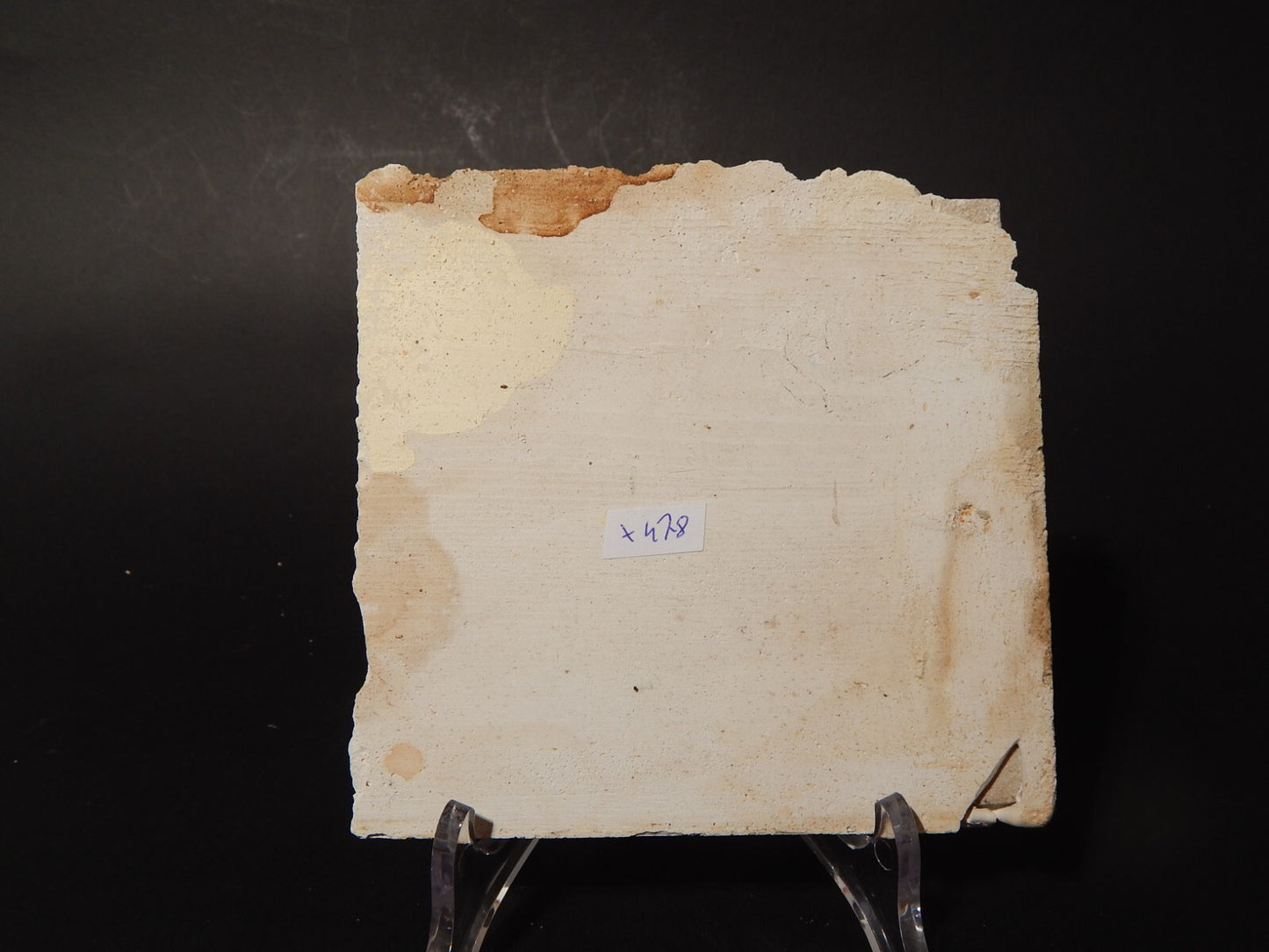 ANTICA PIASTRELLA MATTONELLA CERAMICA DELFT DEL 1700 DECORO AL MANGANESE (478)