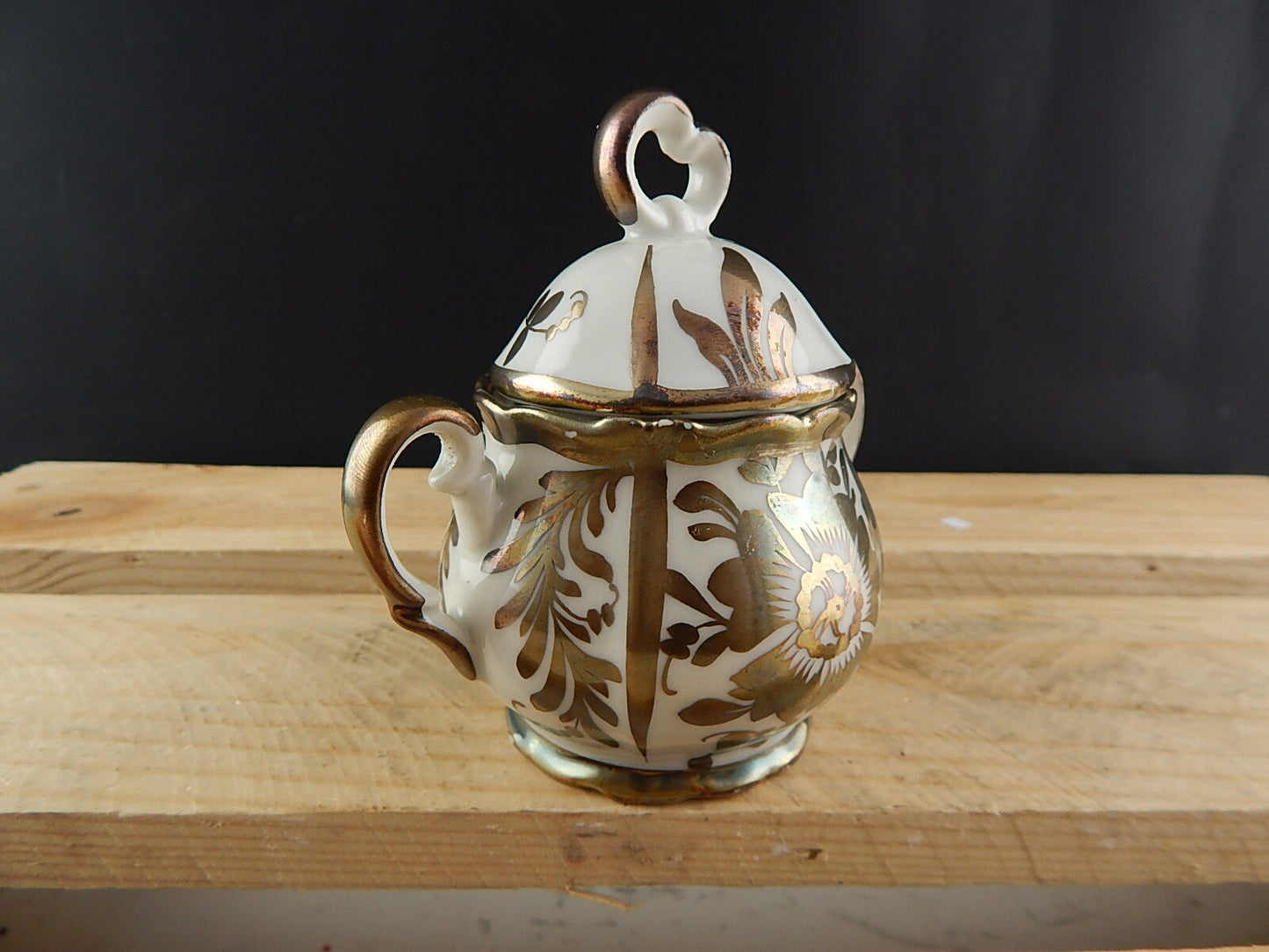 ANTICA ZUCCHERIERA POTICHE PORCELLANA BAVARIA ART NOUVEAU DIPINTA ARGENTO 925