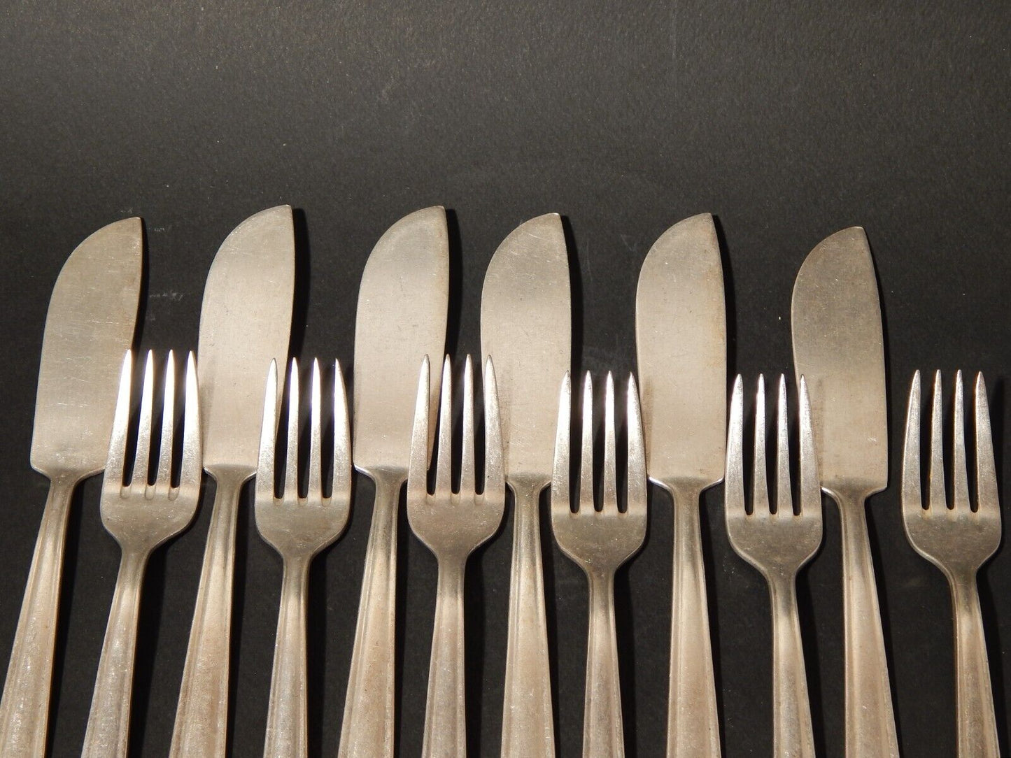 ANNI 50 ARTHUR KRUPP MILANO SET 12 POSATE PESCE ALPACCA ARGENTATE GIO' PONTI