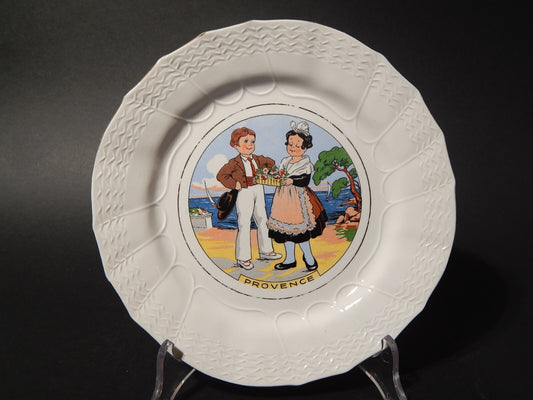 ANTICO PIATTO DECORATIVO CERAMICA SARREGUEMINES PROVENCE PRIMA META' 900