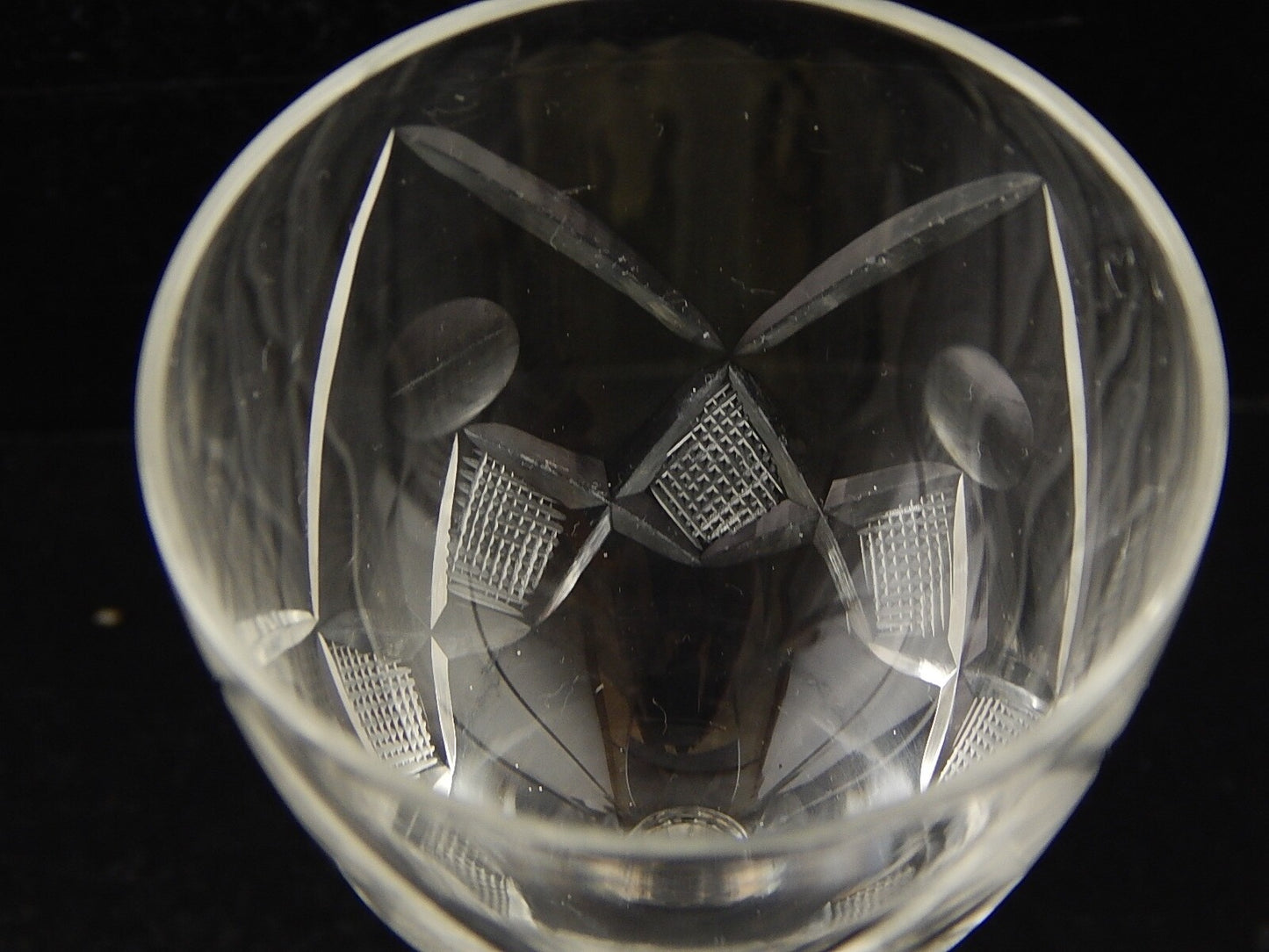 ANTICO ART DECO SERVIZIO 10 BICCHIERI CALICI CRISTALLO DESSERT BOEMIA MOLATI