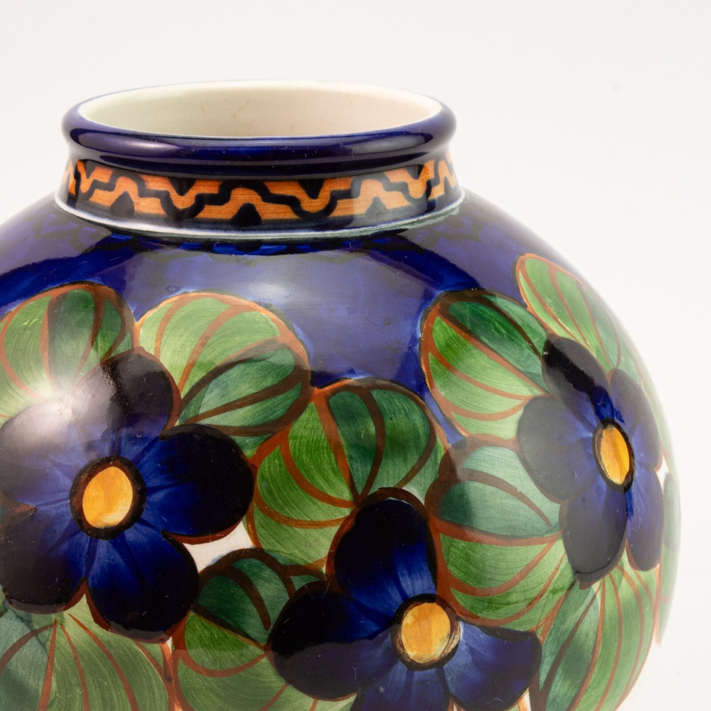 ROYAL COPENHAGEN ALUMINIA ANTICO VASO CERAMICA SOTTOSMALTO 838-431 CM 18X17