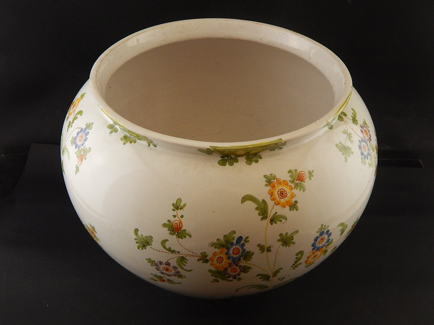 ANTICO GRANDE VASO FIORIERA MAIOLICA CERAMICA CANTAGALLI FIRENZE FINE 800